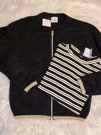 Neufs (non portés ) 🤩😍🩷👌 superbe ensemble gilet zippé et sous pull 8 ans fille ⚘️⚘️