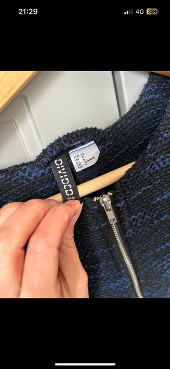 Veste chic H&M peplum noir et bleu - photo numéro 2