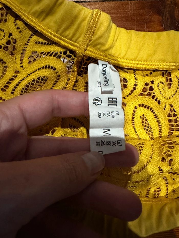 Soutien gorges dentelle darjeeling jaune t M - photo numéro 5