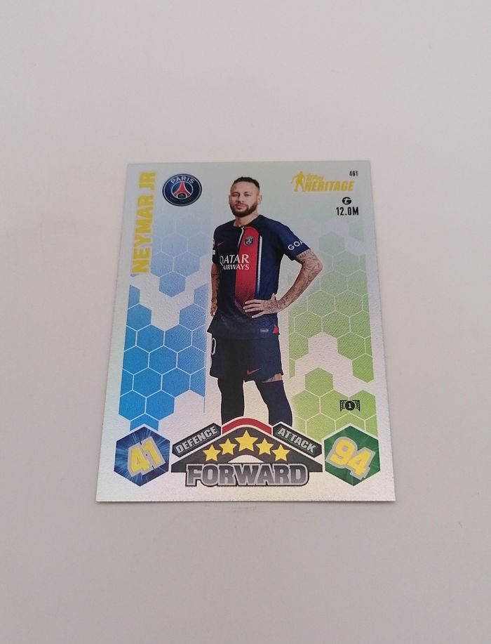 Carte Topps Match Attax 2023-24 HÉRITAGE Neymar JR n°461. - photo numéro 3
