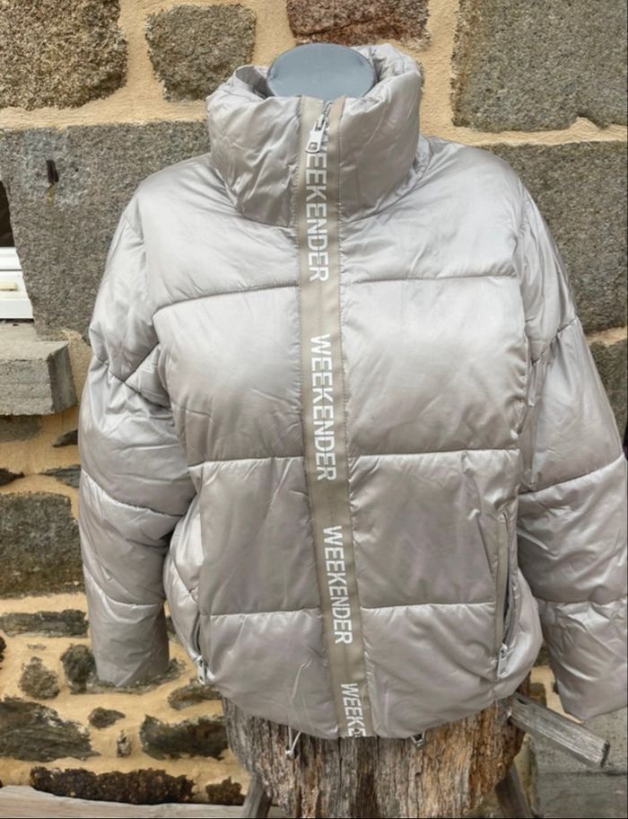 Doudoune grise argenté - Bershka Premium