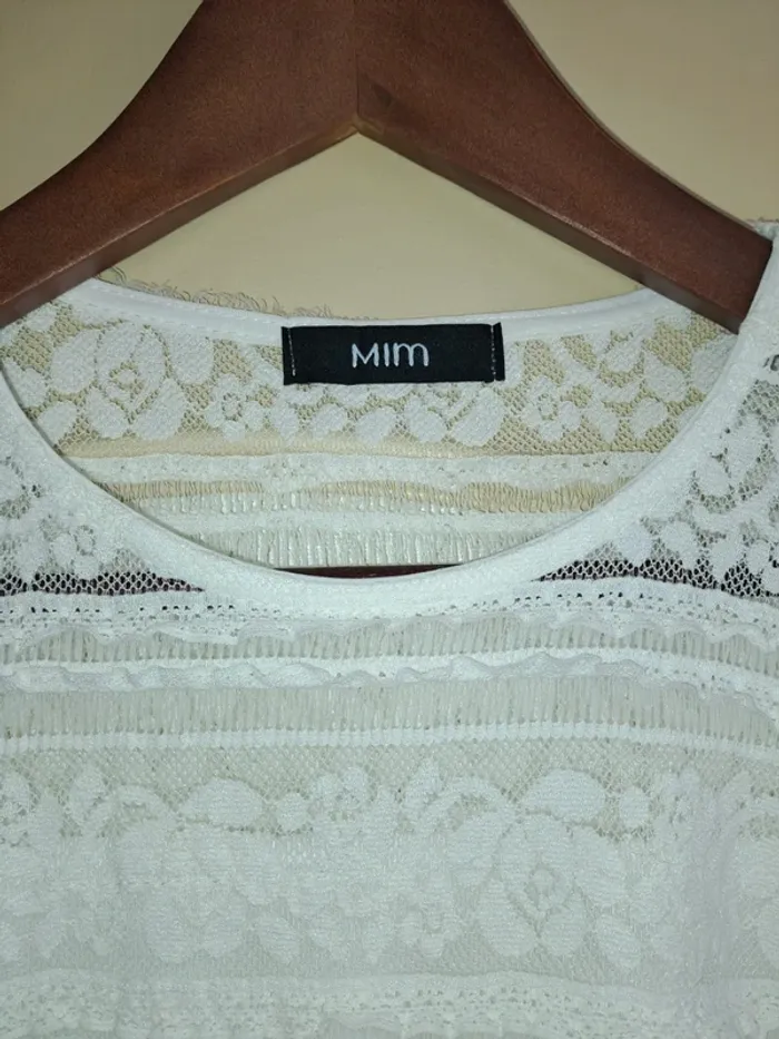 Haut sexy blanc femme mim dentelle S comme neuf. Je vends aussi le même en XS - photo numéro 3