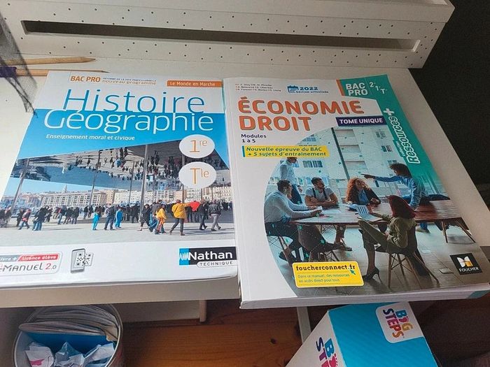 Lot de 2 Livres bac pro  2 ème, 1ère et terminale