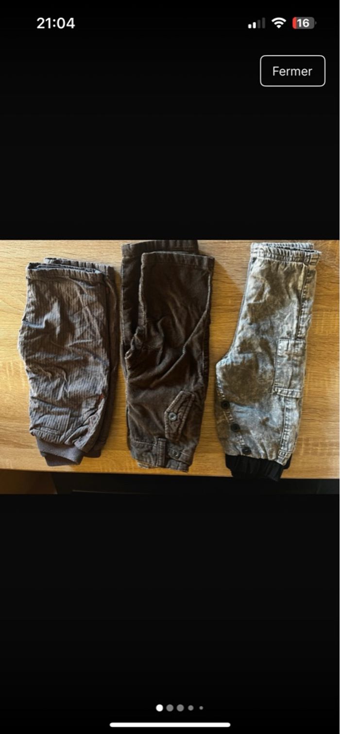 Lot 3 pantalons 6 mois