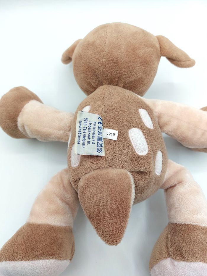 Peluche doudou faon Rosy NATTOU rose marron beige 28 cm champignon ancien modèle - photo numéro 9