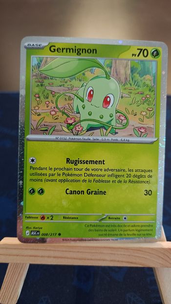 Germignon 008, Gruiki 029 et Kaiminus 041 Holo cosmo Pokémon Héros transcendants ME2.5 ASC