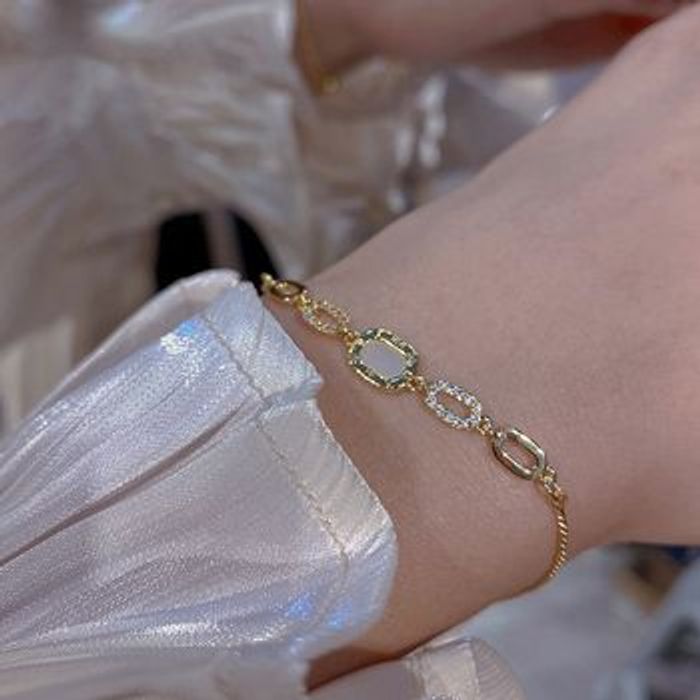 Rare bracelet en zircone plaqué or 18 carats - photo numéro 3