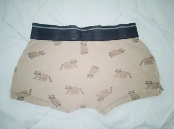 Caleçon 6 ans Kiabi beige motif raton laveur