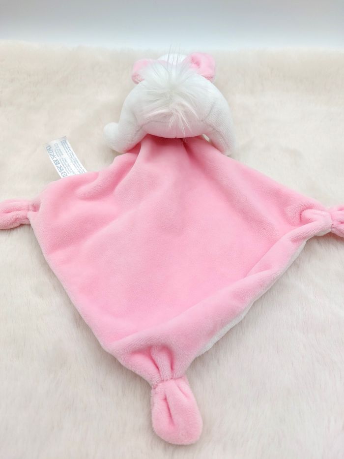 Doudou peluche chat Marie blanc rose Goodnight Disney Nicotoy Simba toys nœud - photo numéro 8