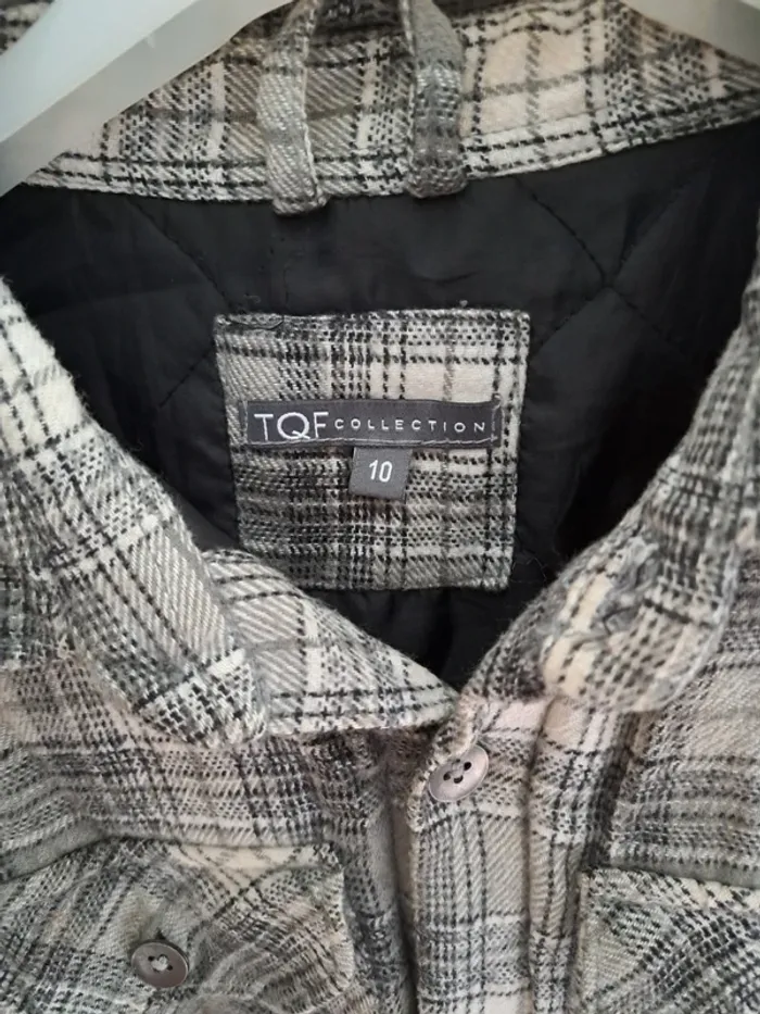 Veste surchemise TQF - taille 10 ans - coton polyester - carreaux - photo numéro 3