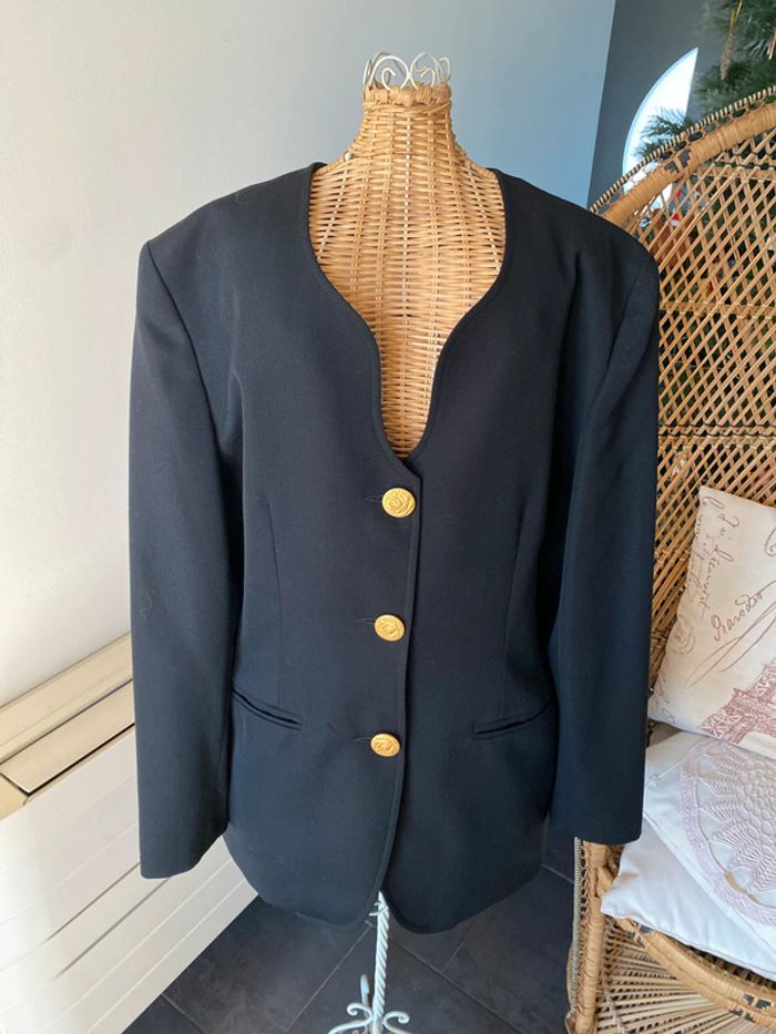 Blazer noir à boutons dorés Fedora taille 38 Made in France - photo numéro 5
