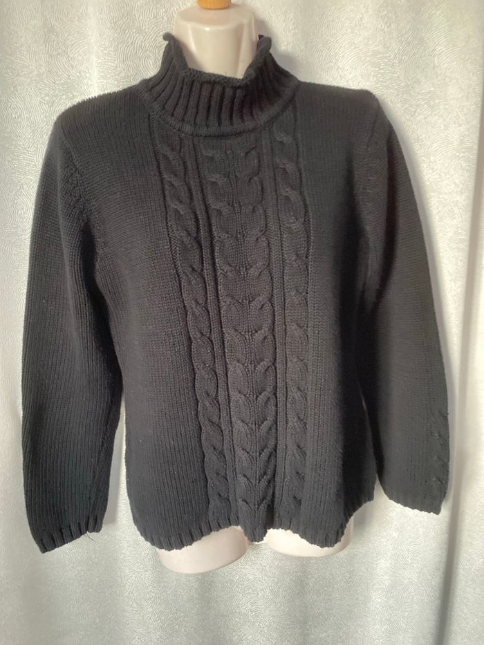 Pull noir torsades taille 4 Zamba - photo numéro 6