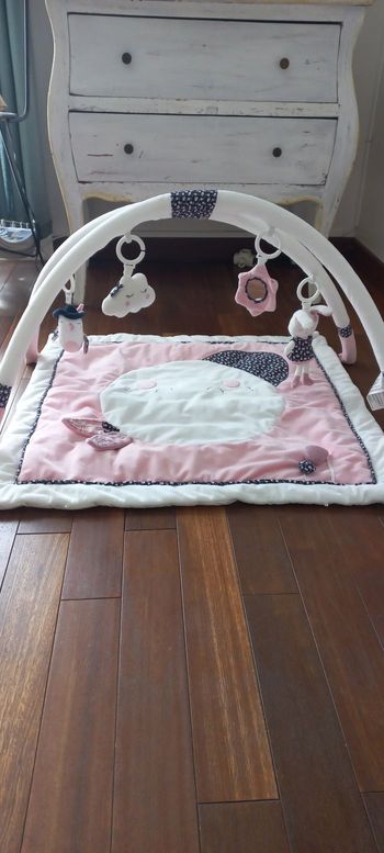 Tapis d 'éveil multiactivités ' Sauthon ' Miss Fleurs de Lune Rose / Blanc