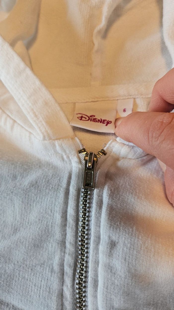 Gilet à capuche blanc court à manches longues, dessin de Minnie, Disney, 6 ans - photo numéro 7