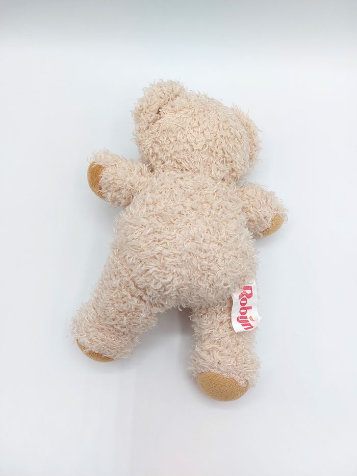 Peluche ours beige blanc ROBIJN tire la langue 23 cm nom Cajoline Belgique Pays-Bas - photo numéro 3