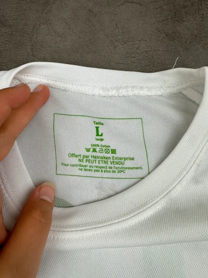 T-shirt Maillot Heineken Blanc Numéro 10 Taille L - photo numéro 6