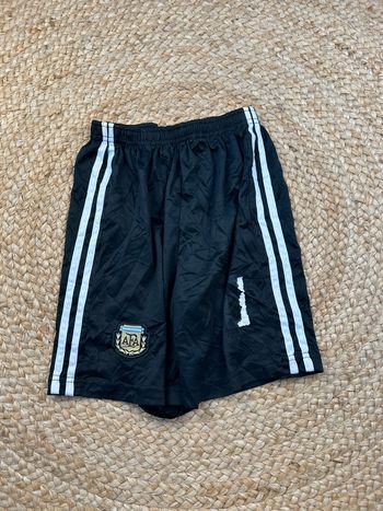 Short Garçon Adidas Argentine Noir et Blanc | Taille 14 Ans | Très Bon État | BS305