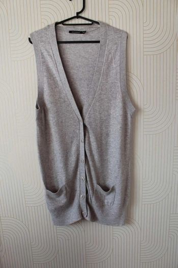 Gilet  sans  manches  gris - Atmosphere - taille 46 - très bon état