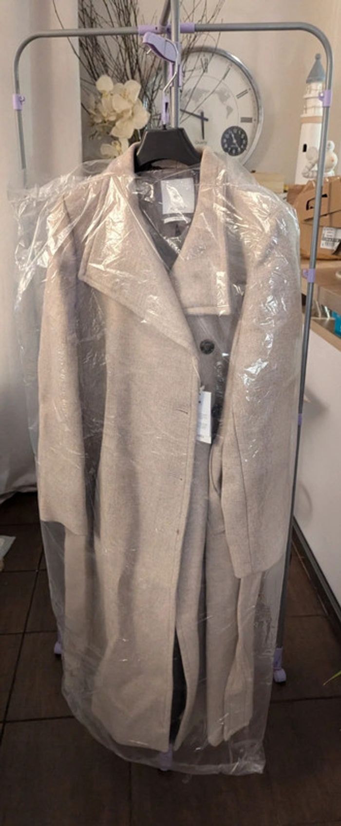Manteau mango laine manteco Taille 42 - XL · Neuf avec étiquette, beige, crème - photo numéro 3