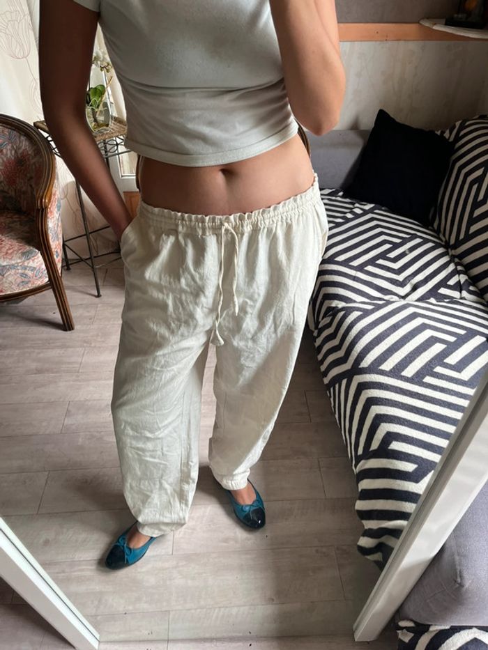 Pantalon lin vintage y2k 2000yer baggy large Nepal - photo numéro 2