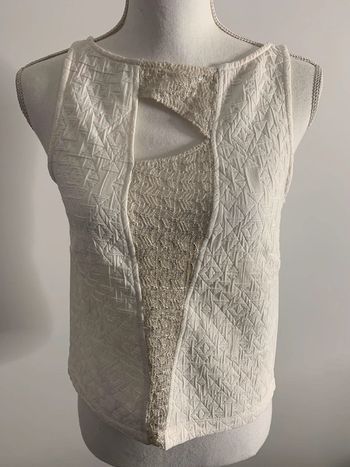 Débardeur brodé blanc et argenté La mode est à vous T34