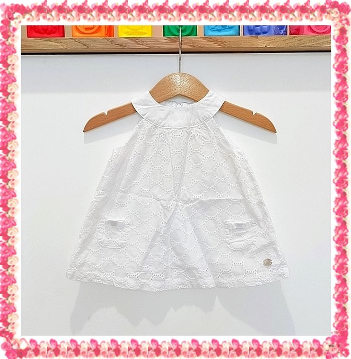 Brioche top débardeur blanc 1M zip crochet broderie