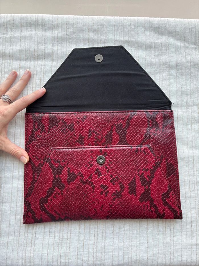 Pochette mango motif écaille bordeaux et noir neuf - photo numéro 8