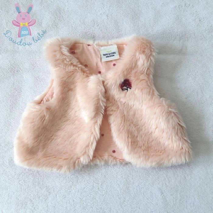 Gilet sans manche fourrure rose bébé fille 3 Mois TAO