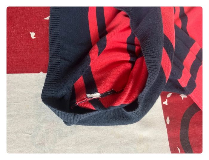 Sweat Tommy Hilfiger M/L rouge liserés bleu - photo numéro 6