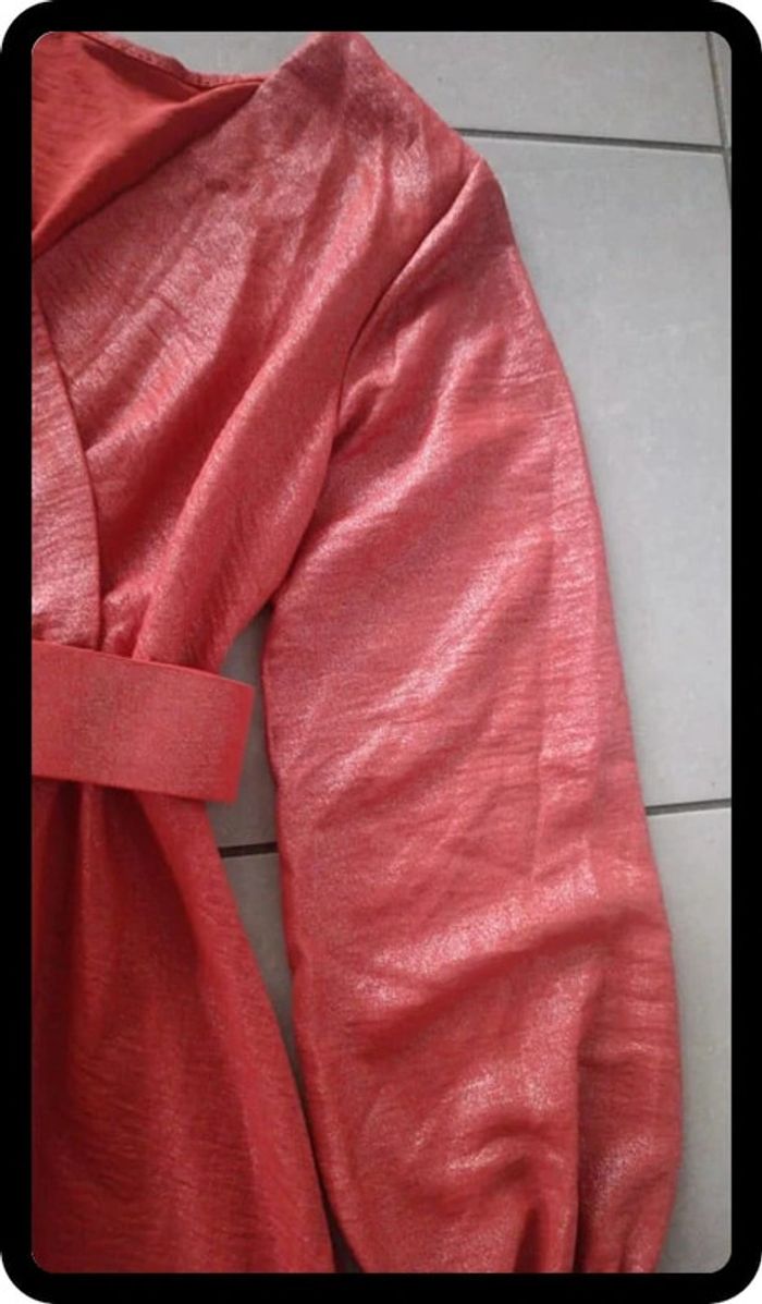 🌸 NEUF robe corail légèrement pailletée - photo numéro 5