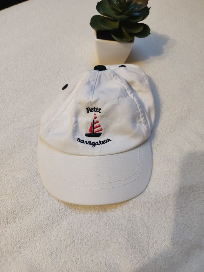 Casquette blanche garçon - Taille 0-6 mois - Petit Navigateur