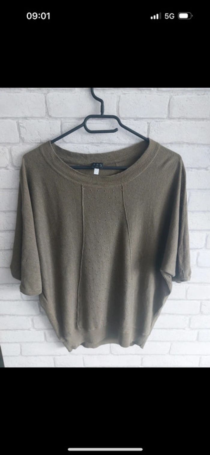 Tee-shirt large 100% lin 123 Paris taille 34 / 36