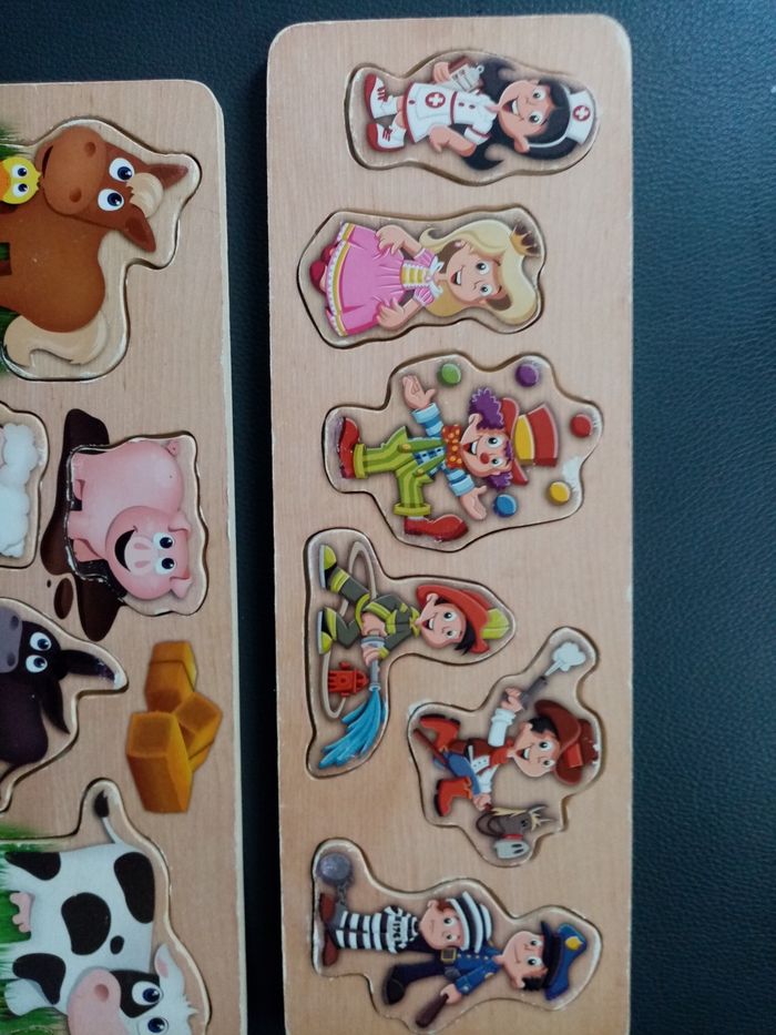 Lot de 2 jeu puzzles en bois - photo numéro 2