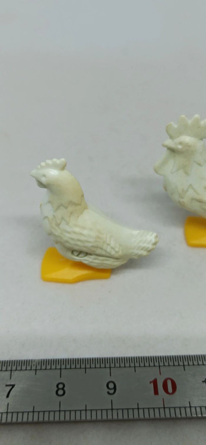 Coq poules blancs vintage avec poussins playmobil - photo numéro 3