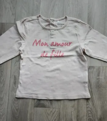 Tee shirt ML mon amour de fille 23mois