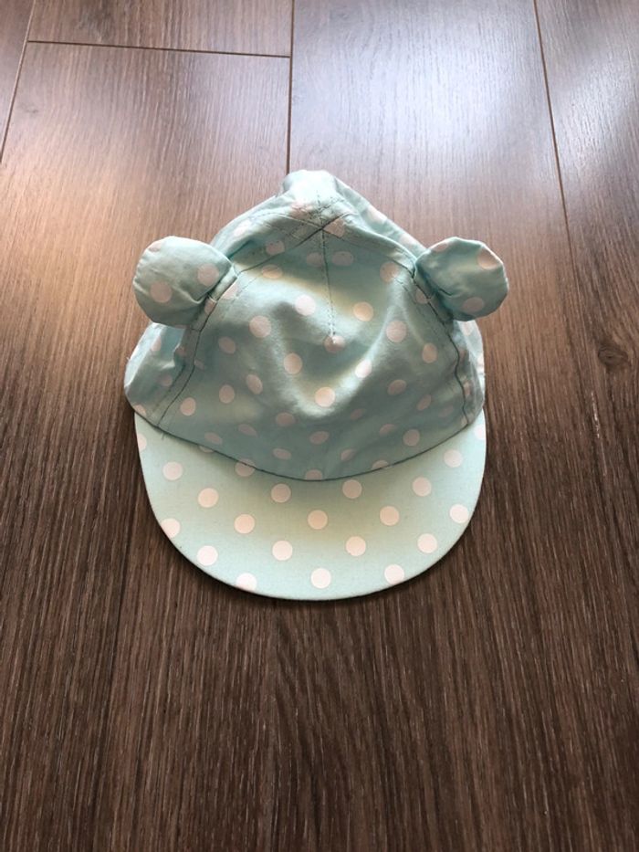 Casquette bebe vert eau 0-3 mois Tex Baby (portée 2 fois)