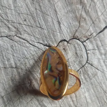 Vintage bague dorée 16mm