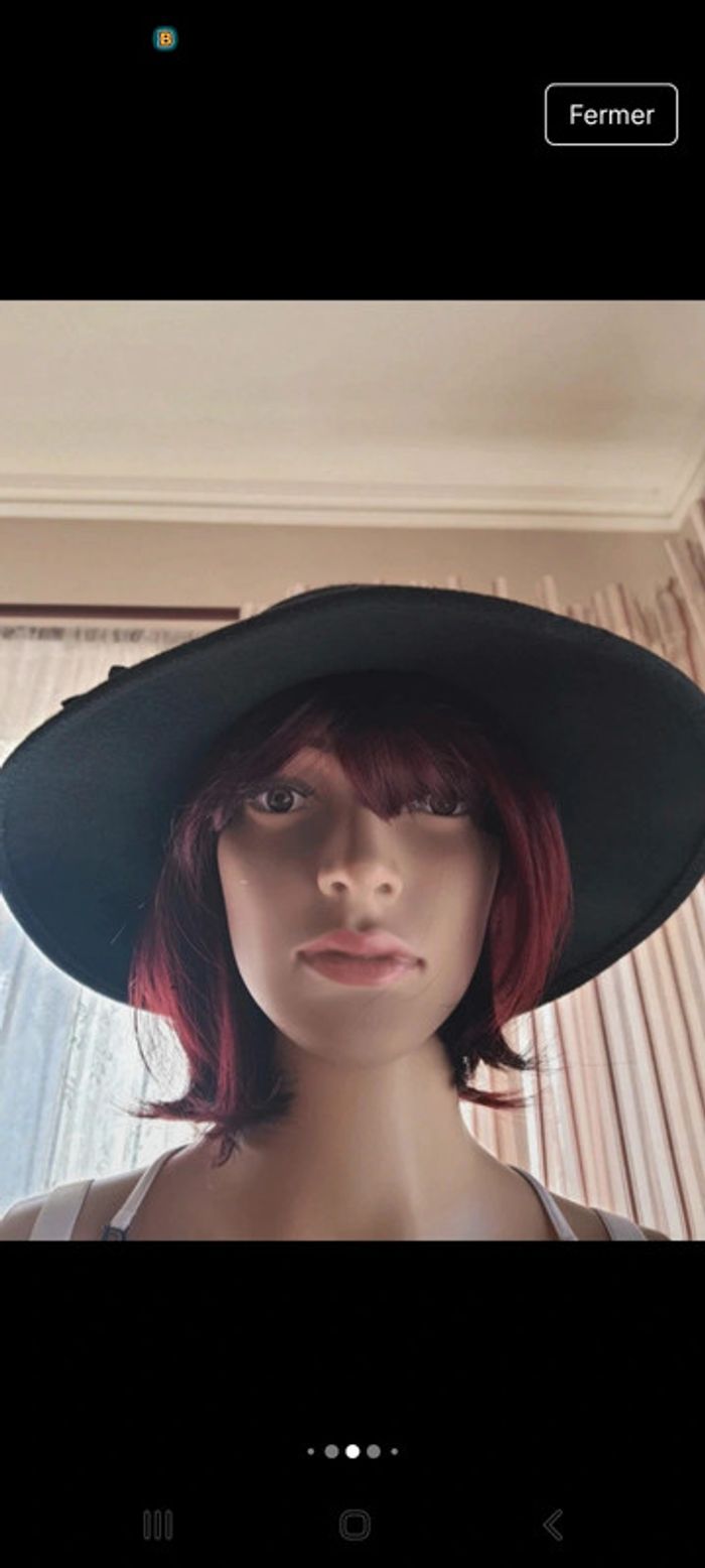 Chapeau femme noir en 100% laine 56cm - photo numéro 10