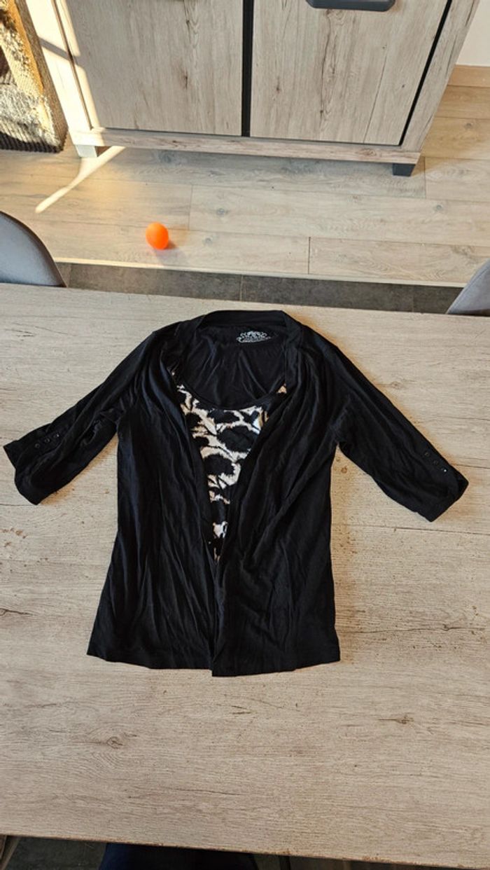 Débardeur avec gilet noir, 2 en 1, Your Sixth Sense, taille L/XL, nickel - photo numéro 3