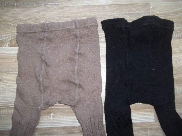 Lot collants côtelés marron clair et noir 27/30 4/6 ans - photo numéro 5