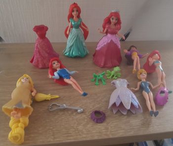 Lot de polly pocket et Magiclip Princesses Disney