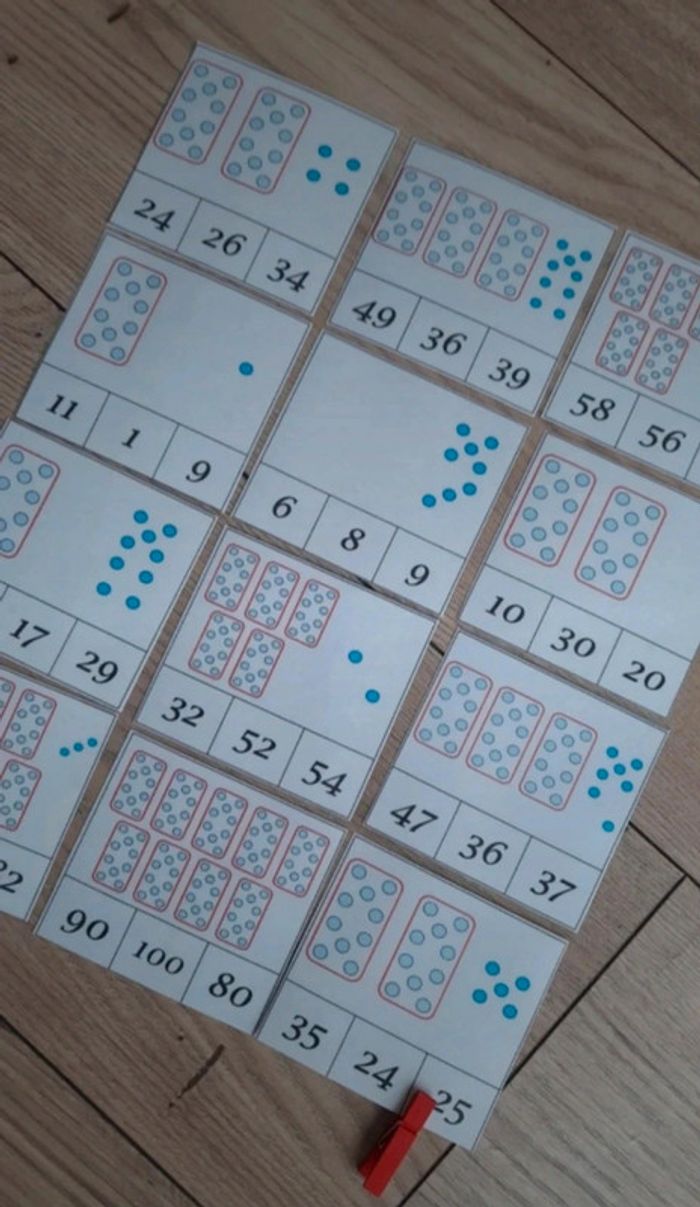 Cartes à pinces : dénombrement additions sommes. J'apprends à compter - photo numéro 2