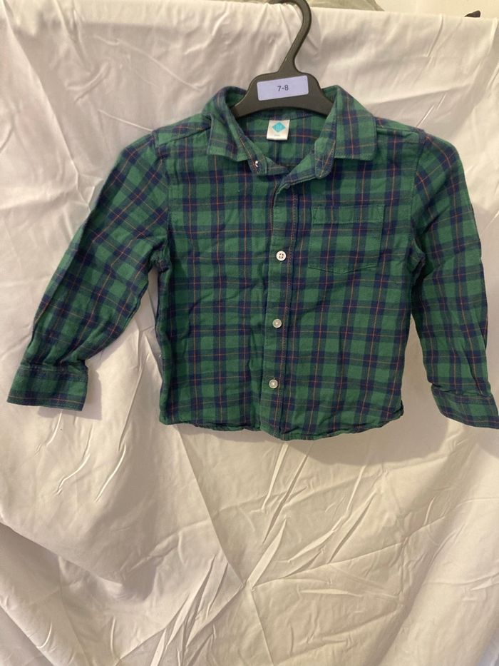 Chemise TEX Baby 36 mois carreaux vert bleu - photo numéro 3