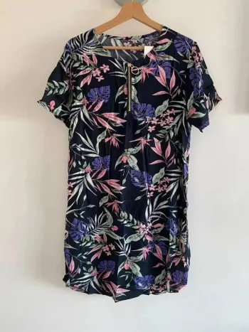 🎀 tunique/robe femme motif floral 36/38 100% coton