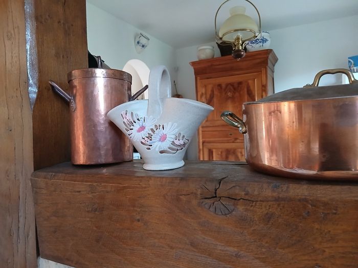 Vallauris/Poterie artisanale: Panier-corbeille motif floral en céramique - photo numéro 4