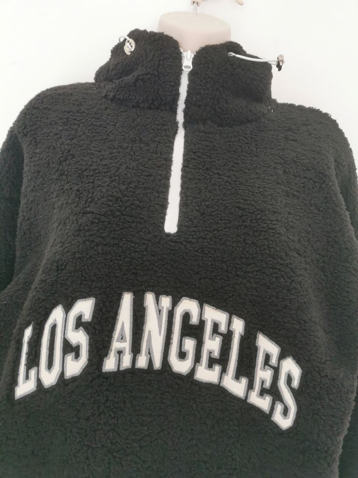 Sweat à capuche noir en peluche Los Angeles Taille M - photo numéro 5