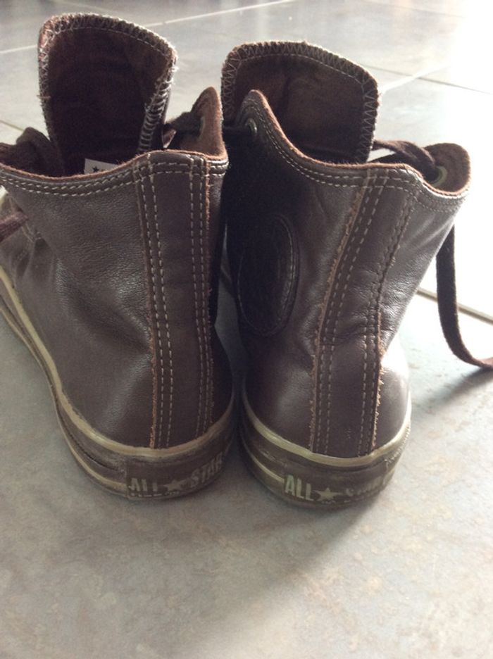 Baskets montantes Converse cuir marron 39 - photo numéro 3