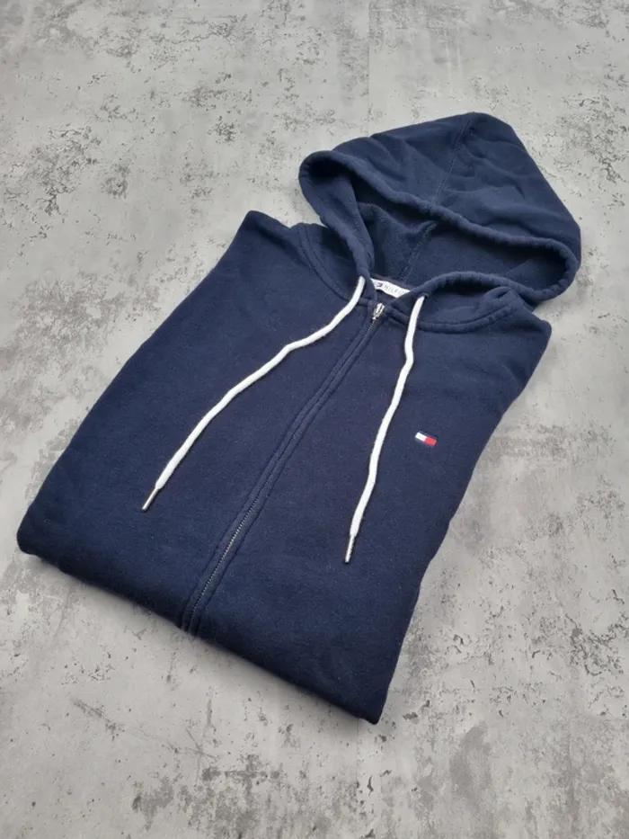Veste zippée Tommy Hilfiger bleu marine, L Hommes (mesures en photos)