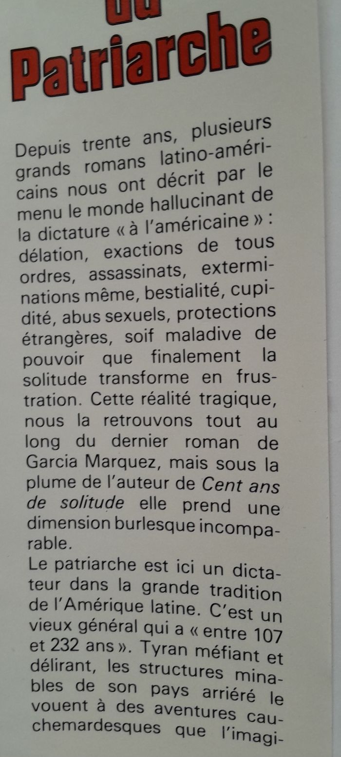 l'automne du patriarche roman - Gabriel Garcia Marquez - photo numéro 6