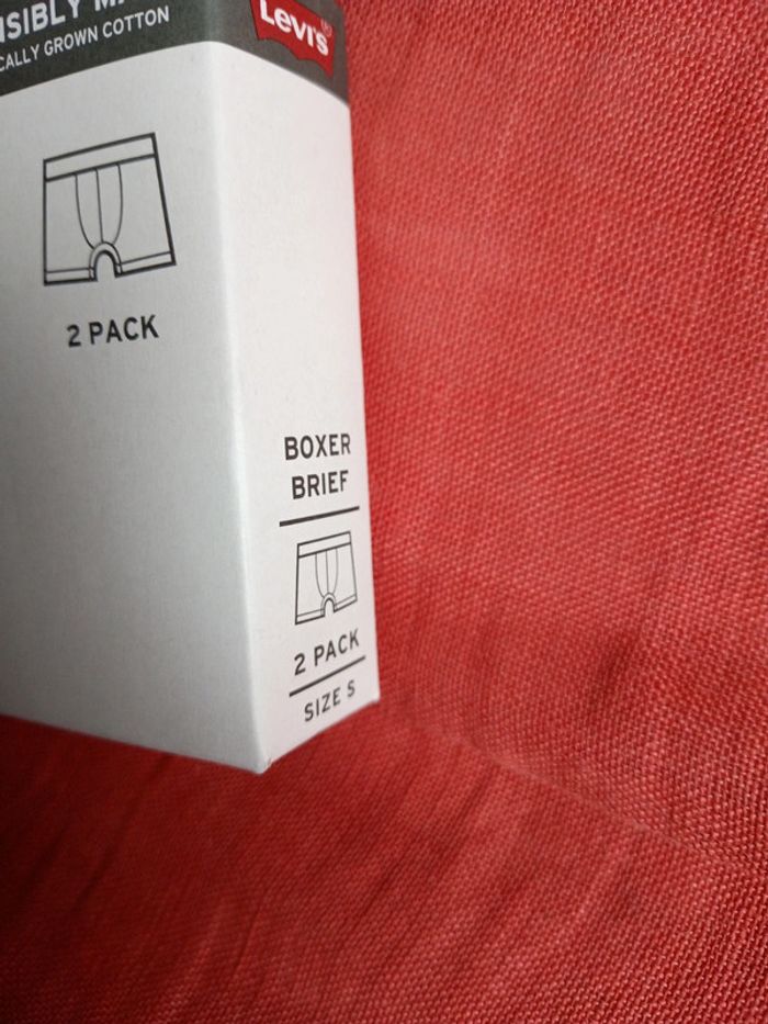 2 boxers Levi's taille S coloris marine et bleu en coton organique responsable - photo numéro 3